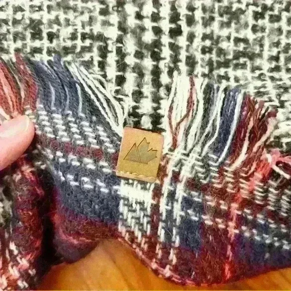 Scarf Great North Double Side Chunky Navy & Red Plaid Large Winter  Scarf. - Picture 3 of 13